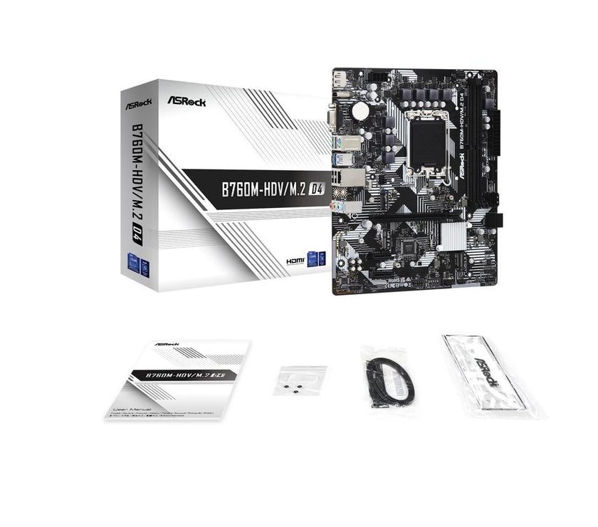 ASRock B760M-HDV/M.2 LGA 1700 DDR4 Micro ATX Motherboard