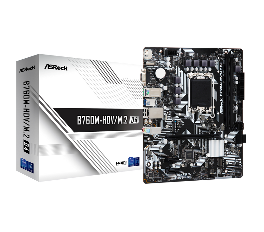 ASRock B760M-HDV/M.2 LGA 1700 DDR4 Micro ATX Motherboard