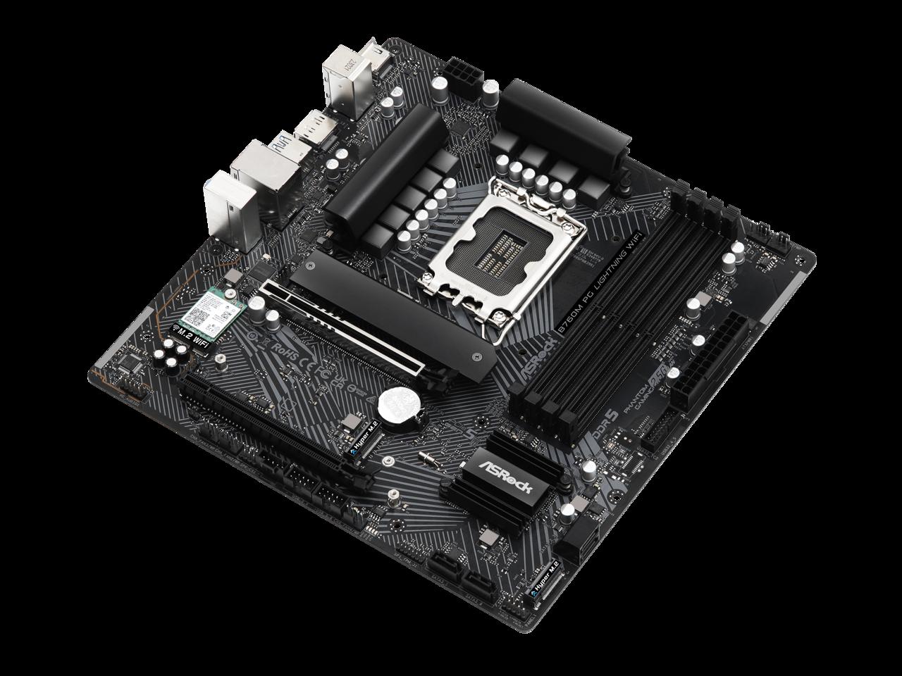 ASRock B760M PG Lightning WiFi LGA 1700 Intel B760 Micro ATX Motherboard
