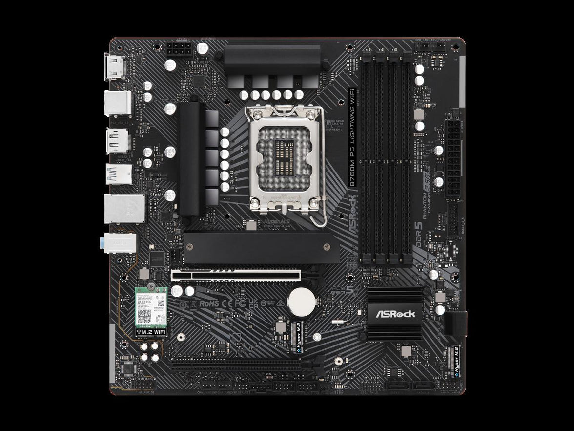 ASRock B760M PG Lightning WiFi LGA 1700 Intel B760 Micro ATX Motherboard