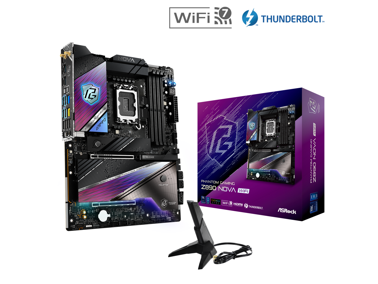 ASRock Z890 Nova WiFi LGA 1851 Intel Z890 SATA 6Gb/s ATX Motherboard