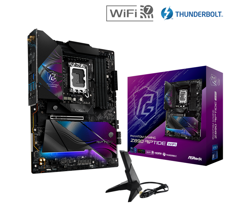 ASRock Z890 Riptide WiFi LGA 1851 Intel Z890 SATA 6Gb/s ATX Motherboard