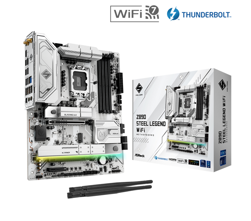 ASRock Z890 Steel Legend WiFi LGA 1851 Intel Z890 SATA 6Gb/s ATX Motherboard