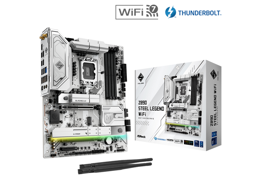 ASRock Z890 Steel Legend WiFi LGA 1851 Intel Z890 SATA 6Gb/s ATX Motherboard