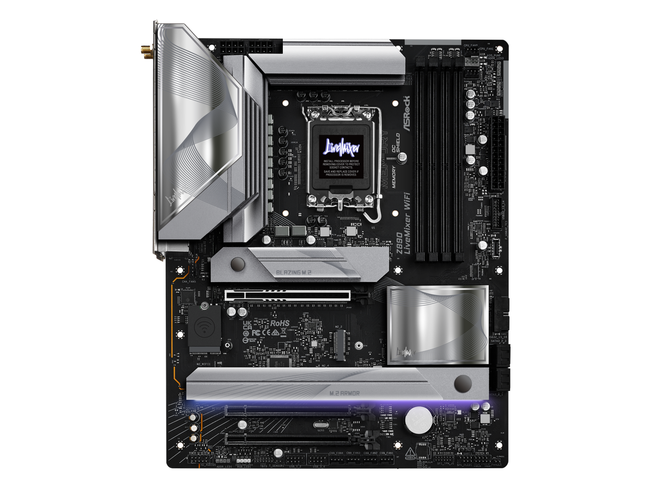 ASRock Z890 LiveMixer WiFi LGA 1851 Intel Z890 SATA 6Gb/s ATX Motherboard