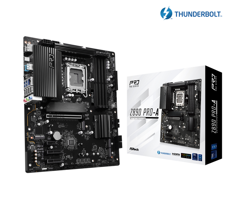 ASRock Z890 Pro-A LGA 1851 Intel Z890 SATA 6Gb/s ATX Motherboard