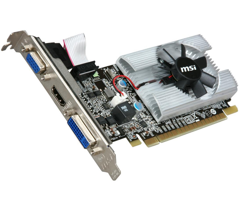 MSI GeForce 210 1GB DDR3 PCI Express 2.0 x16 Low Profile Ready Video Card N210-MD1G/D3