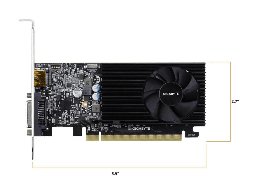 GIGABYTE GeForce GT 1030 Low Profile D4 2G DirectX 12 GV-N1030D4-2GL Video Card