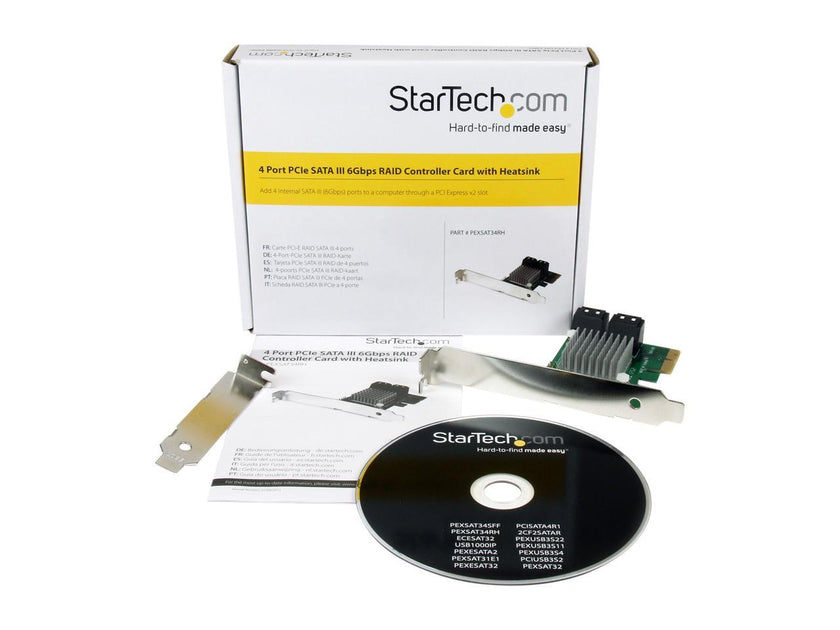 StarTech.com 4-Port PCI-Express SATA III 6Gbps RAID Controller Card Model PEXSAT34RH