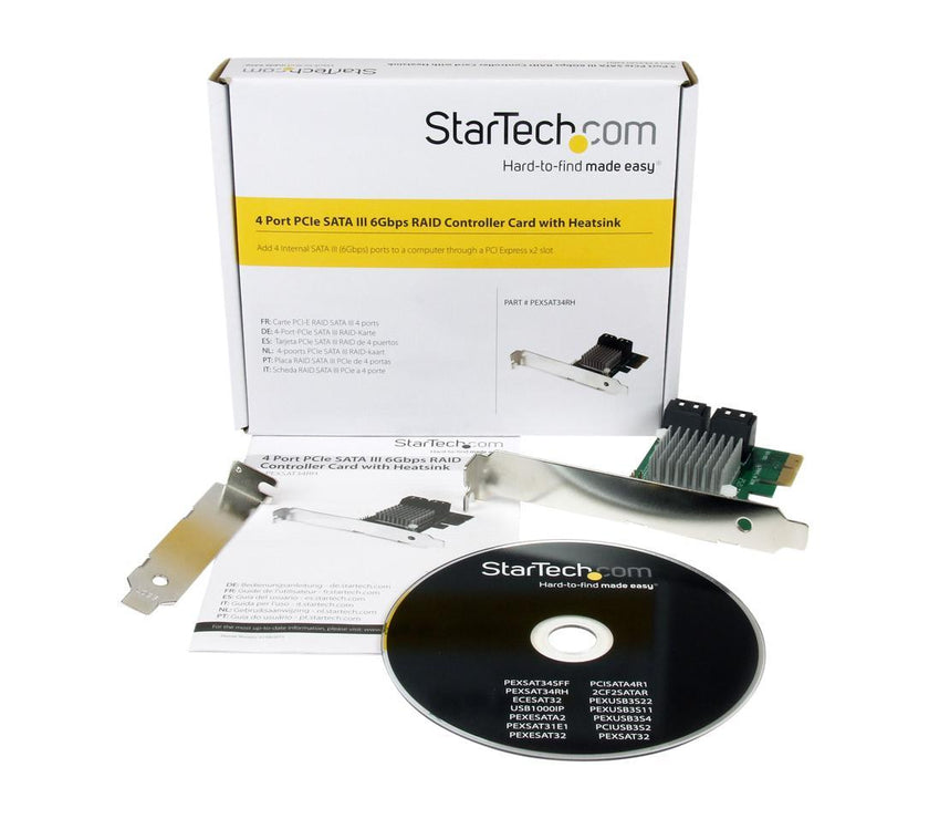 StarTech.com 4-Port PCI-Express SATA III 6Gbps RAID Controller Card Model PEXSAT34RH