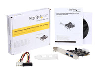 StarTech.com 2 Port PCI Express (PCIe) SuperSpeed USB 3.0 Card Adapter with UASP - LP4 Power Model PEXUSB3S25