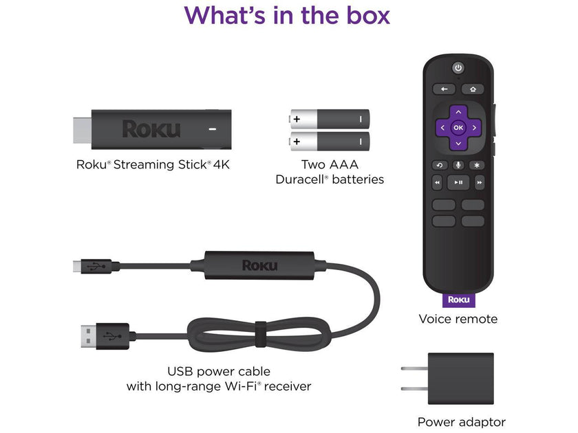 Roku Streaming Stick 4K | Streaming Device with Voice Remote and Long-Range Wi-Fi