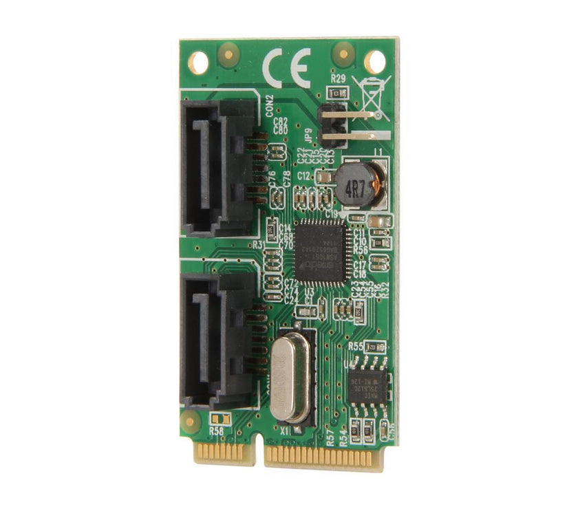 SYBA 2-Port SATA 6G Card, Mini PCI-Express Form Factor, non-RAID, ASM1061 Chipset Model SD-MPE40056