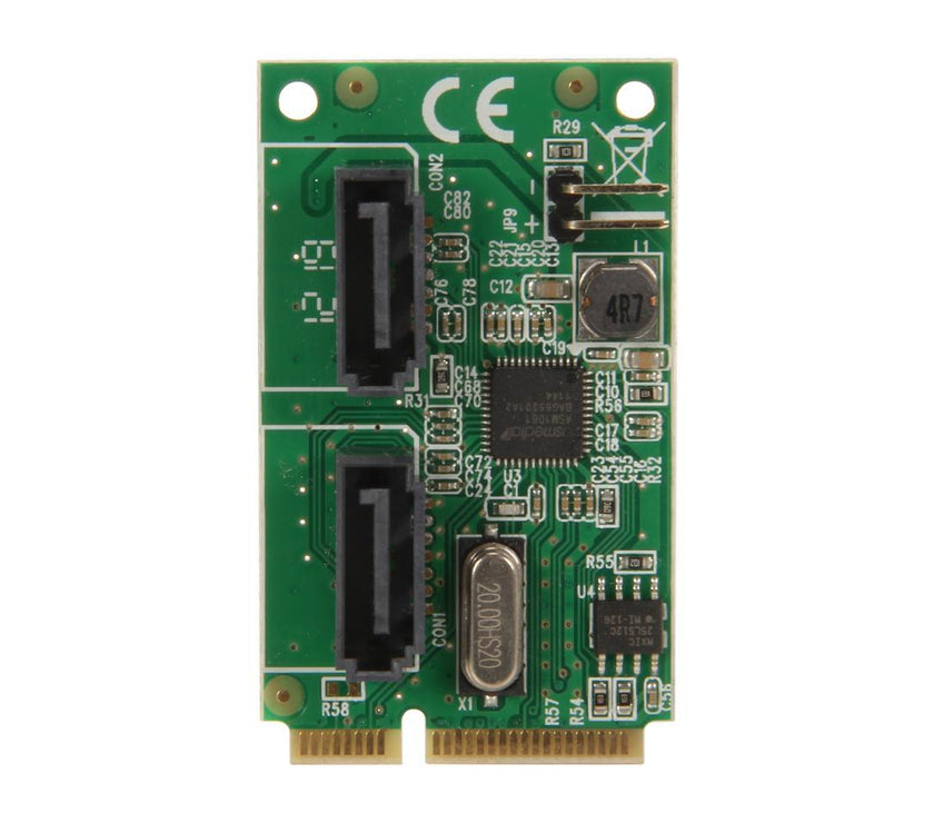 SYBA 2-Port SATA 6G Card, Mini PCI-Express Form Factor, non-RAID, ASM1061 Chipset Model SD-MPE40056