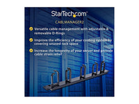 StarTech.com CABLMANAGER2 1U 19in Metal Rackmount Cable Management Panel