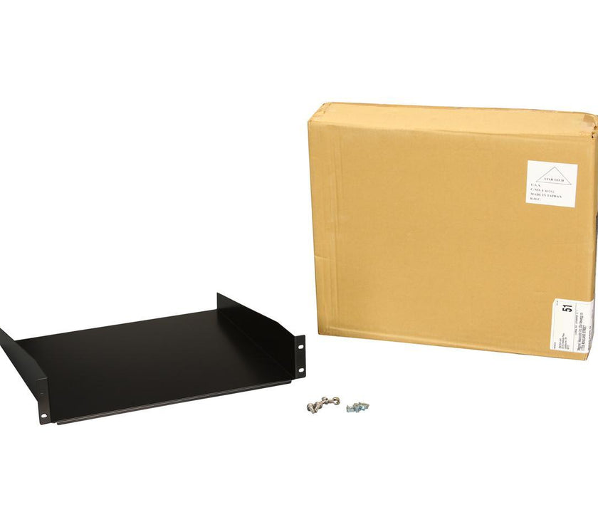 StarTech.com CABSHELF 2U Black Standard Universal Server Rack Cabinet Shelf