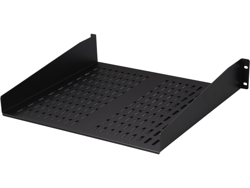 StarTech.com CABSHELFV 2U 16 in Universal Vented Rack Mount Cantilever Shelf - Fixed Server Rack Cabinet Shelf - 50 lbs / 22 kg - 16 in Deep