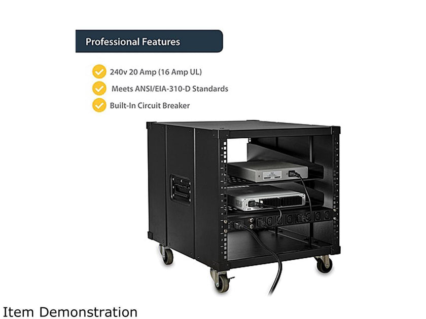 StarTech PDU08C13H 8-Port Rack-Mount PDU with C13 Outlets - 10 ft. Power Cord (NEMA5-20p) - 16 A - Server Rack Power Distribution Unit - 1U