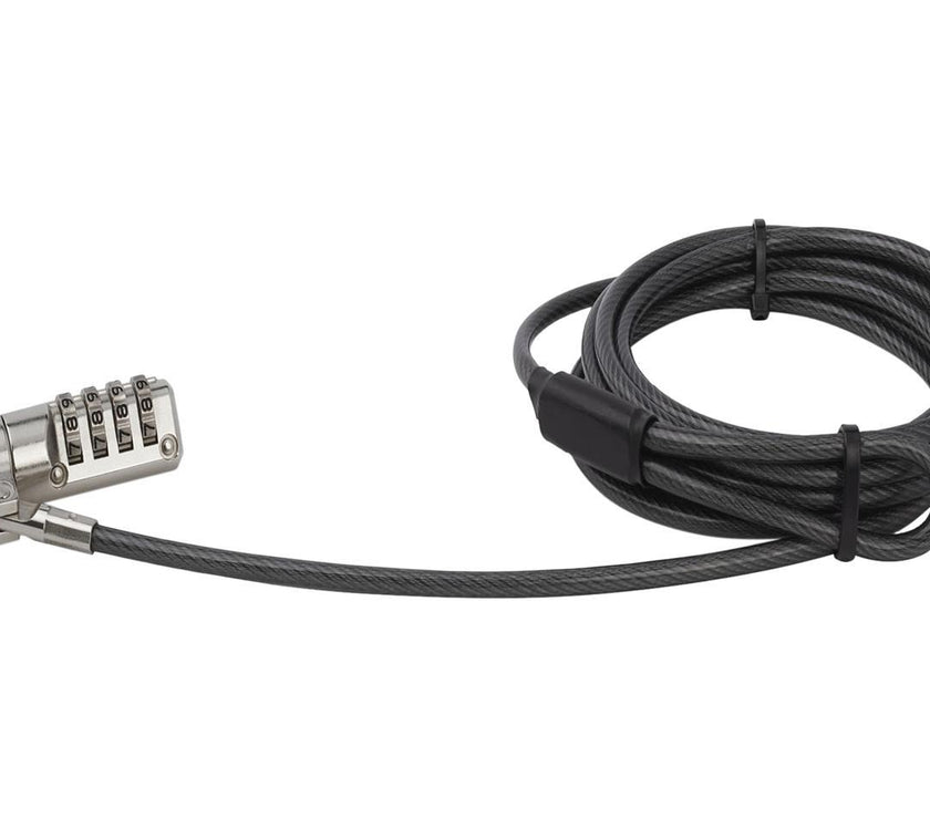 StarTech.com LTLOCK4D Laptop Cable Lock - With Swivel Hinge - 2m / 6.5' Steel Cable - Portable 4-Digit Combination Lock - Locking Security Cable