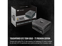 Thermaltake Toughpower GF3 750W, True 300W 12VHPWR Connectors on PSU & NVIDIA RTX 40 series, ATX 3.0/PCI-E 5.0 Ready, 80+ Gold, SLI/Crossfire Ready Power Supply, PS-TPD-0750FNFAGU-4, 10 Year Warranty