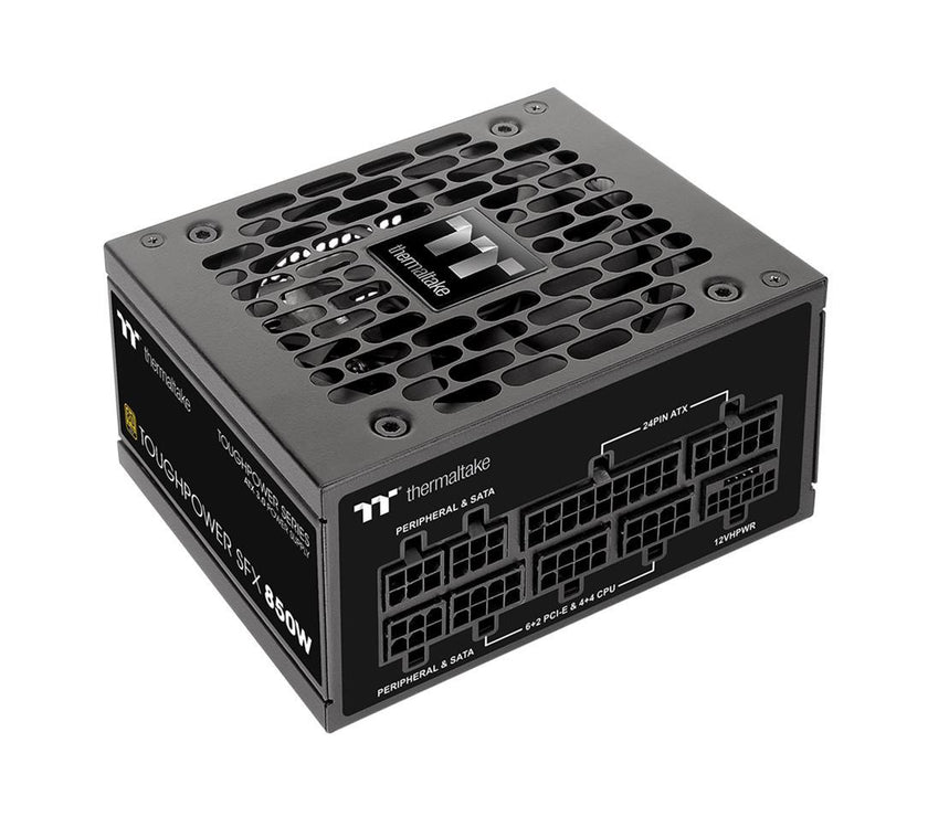 Thermaltake Toughpower SFX 850W 80+ Gold Full Modular SLI/Crossfire Ready (Compatible with ATX 3.0 Standard) Power Supply, PCIe Gen.5 450W 12VHPWR Connector Included, PS-STP-0850FNFAGU-1