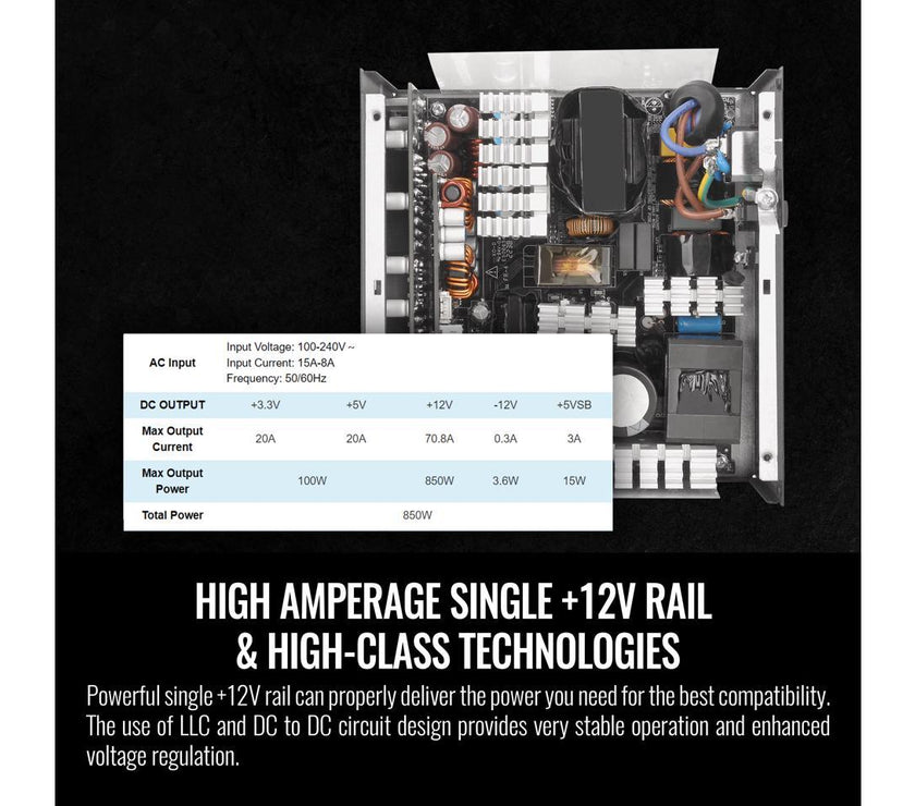 Thermaltake Toughpower PF3 850W 80+ Platinum ATX 3.0 (PCI-E 5.0 450W 12VHPWR Connector included) Full Modular SLI/Crossfire Ready Power Supply, PS-TPD-0850FNFAPU-L