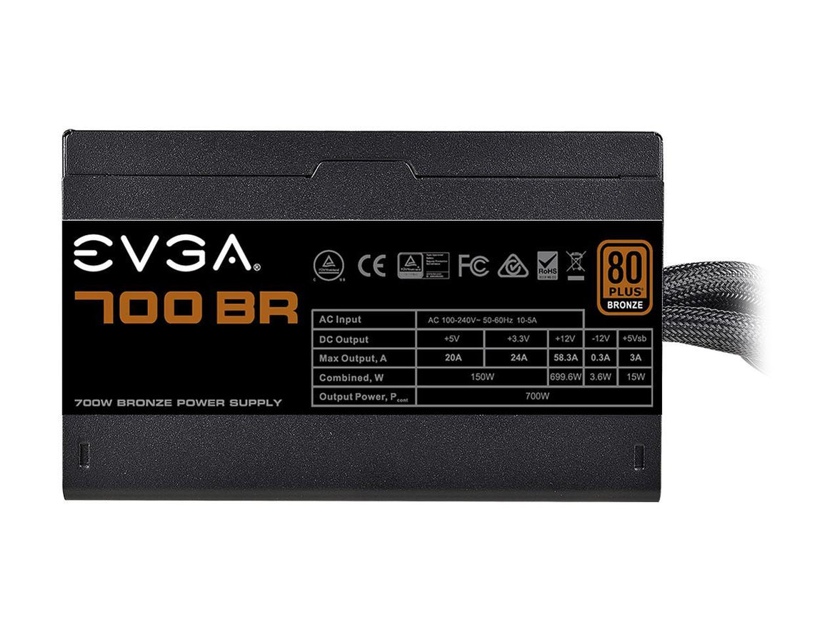 EVGA 700 BR 100-BR-0700-K1 700 W ATX12V / EPS12V SLI CrossFire 80 PLUS BRONZE Certified Non-Modular Power Supply