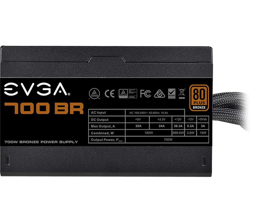 EVGA 700 BR 100-BR-0700-K1 700 W ATX12V / EPS12V SLI CrossFire 80 PLUS BRONZE Certified Non-Modular Power Supply