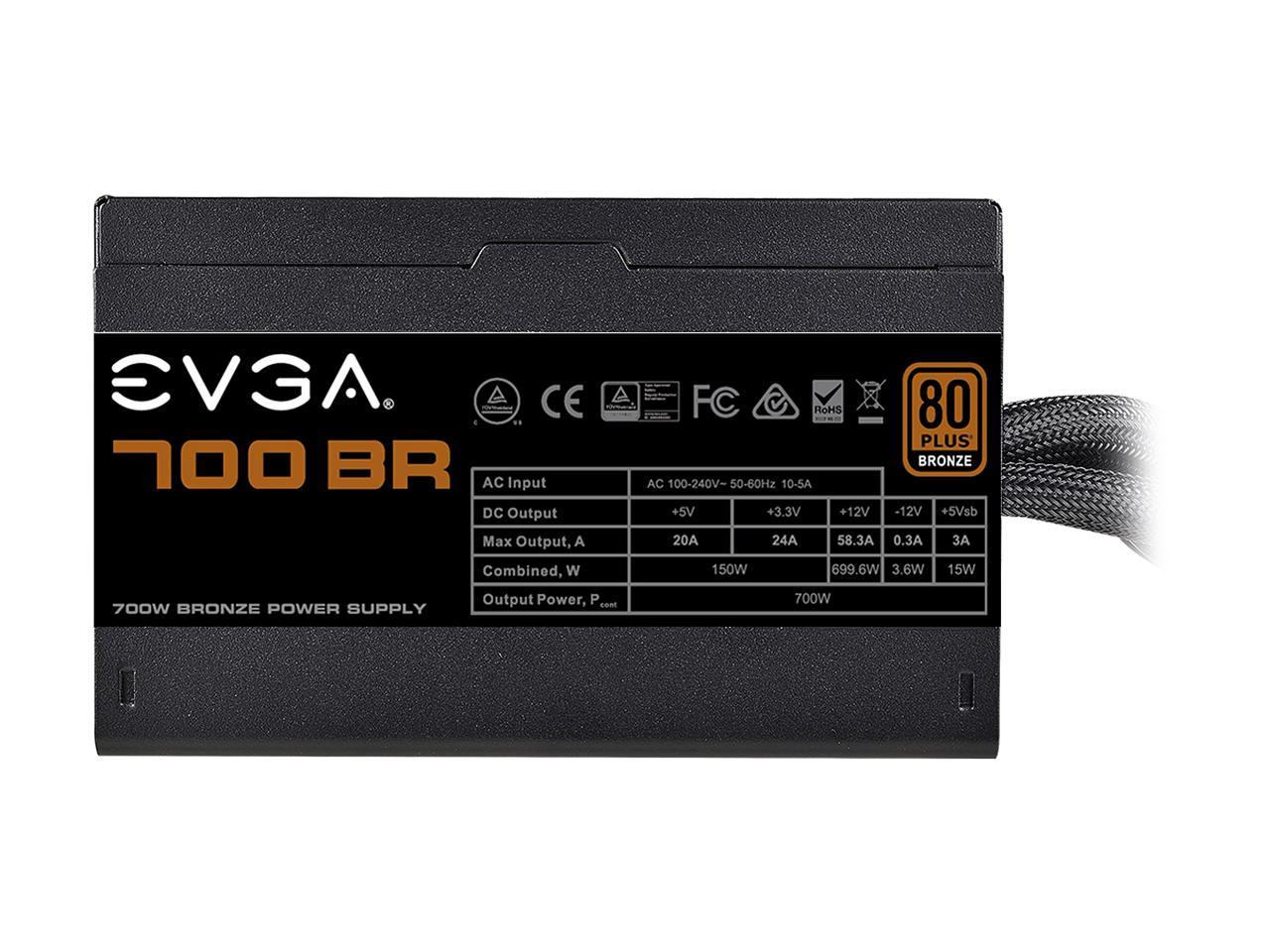 EVGA 700 BR 100-BR-0700-K1 700 W ATX12V / EPS12V SLI CrossFire 80 PLUS BRONZE Certified Non-Modular Power Supply