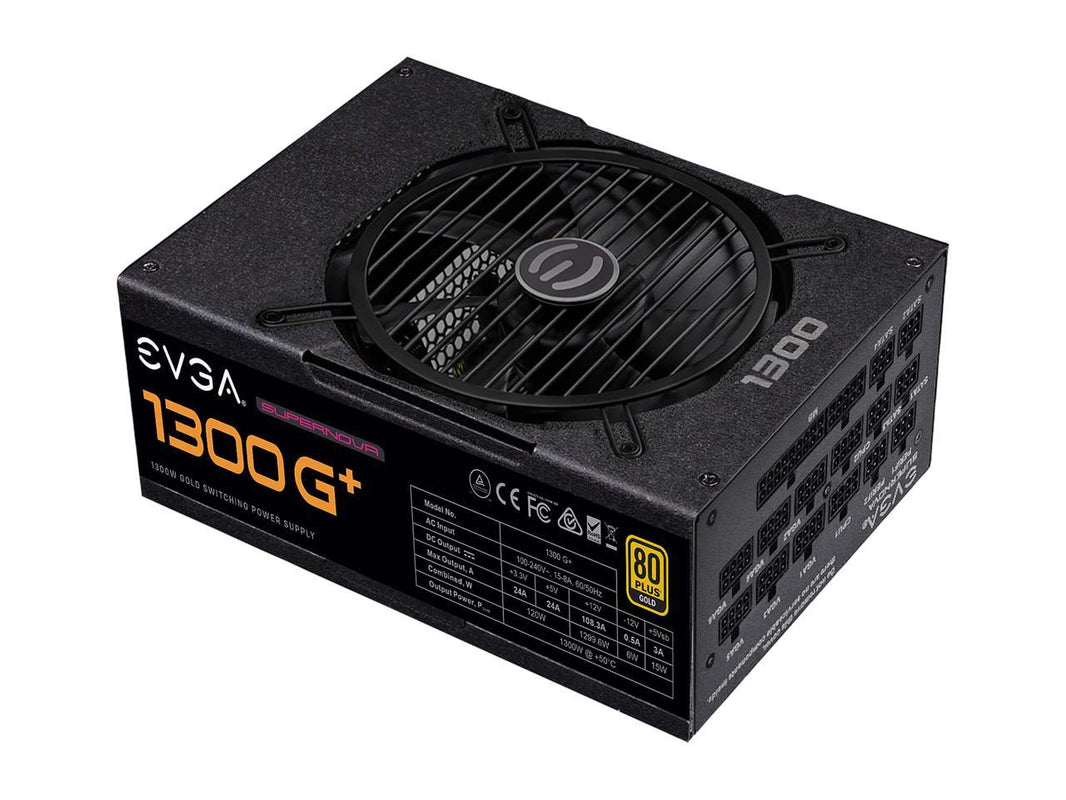 EVGA SuperNOVA 1300 G+, 80+ GOLD 1300W, Fully Modular, 10 Year Warranty, Includes FREE Power On Self Tester, Power Supply - 220-GP-1300-X1