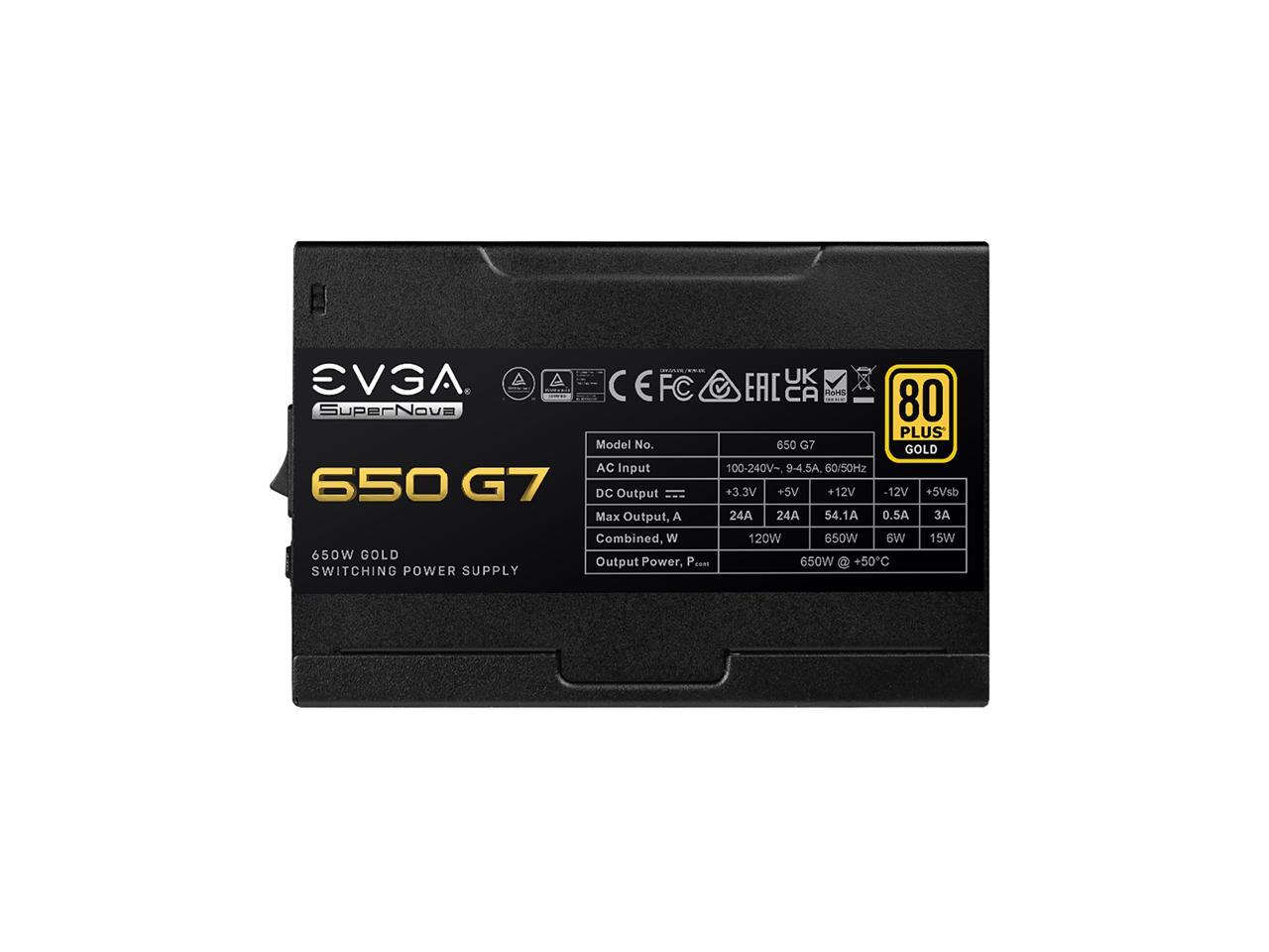 EVGA SuperNOVA 650 G7 220-G7-0650-X1 650 W ATX12V / EPS12V SLI CrossFire 80 PLUS GOLD Certified Full Modular Active PFC Power Supply