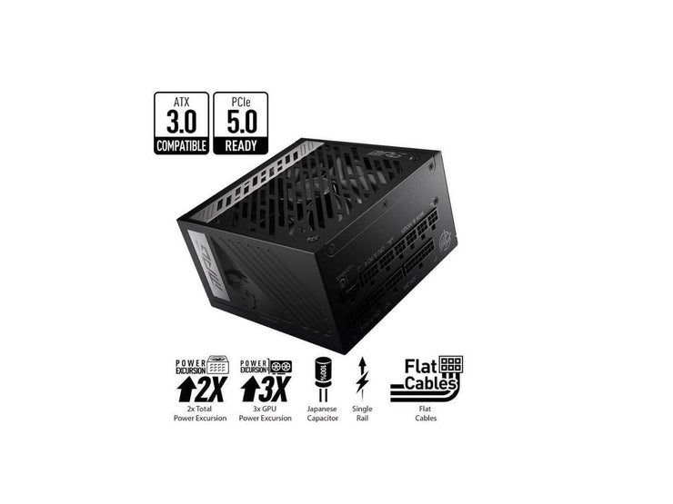 MSI - MPG A1000G PCIE 5.0, 80 GOLD Full Modular Gaming PSU, 12VHPWR Cable, 4080 4090 ATX 3.0 Compatible, 1000W Power Supply