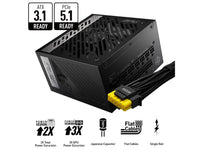 MSI - MPG A1000G PCIE 5.0, 80 GOLD Full Modular Gaming PSU, 12VHPWR Cable, 4080 4090 ATX 3.0 Compatible, 1000W Power Supply