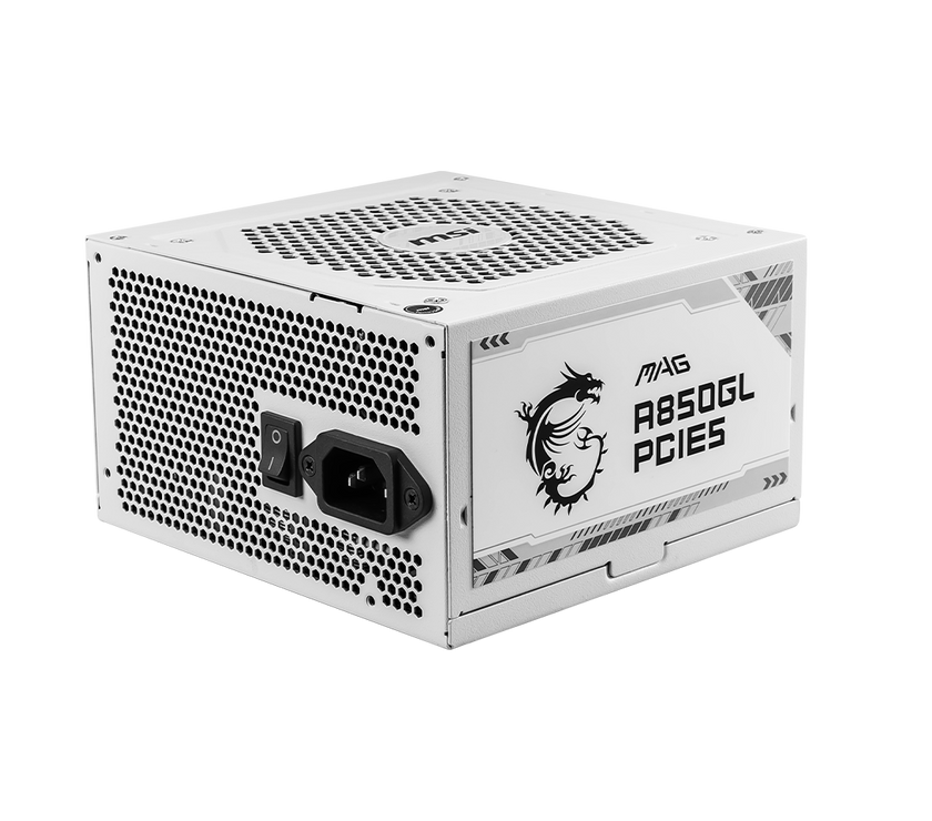 MSI MAG A850GL PCIE5 White, Fully-Modular, 80 Plus Gold, 850W Power Supply