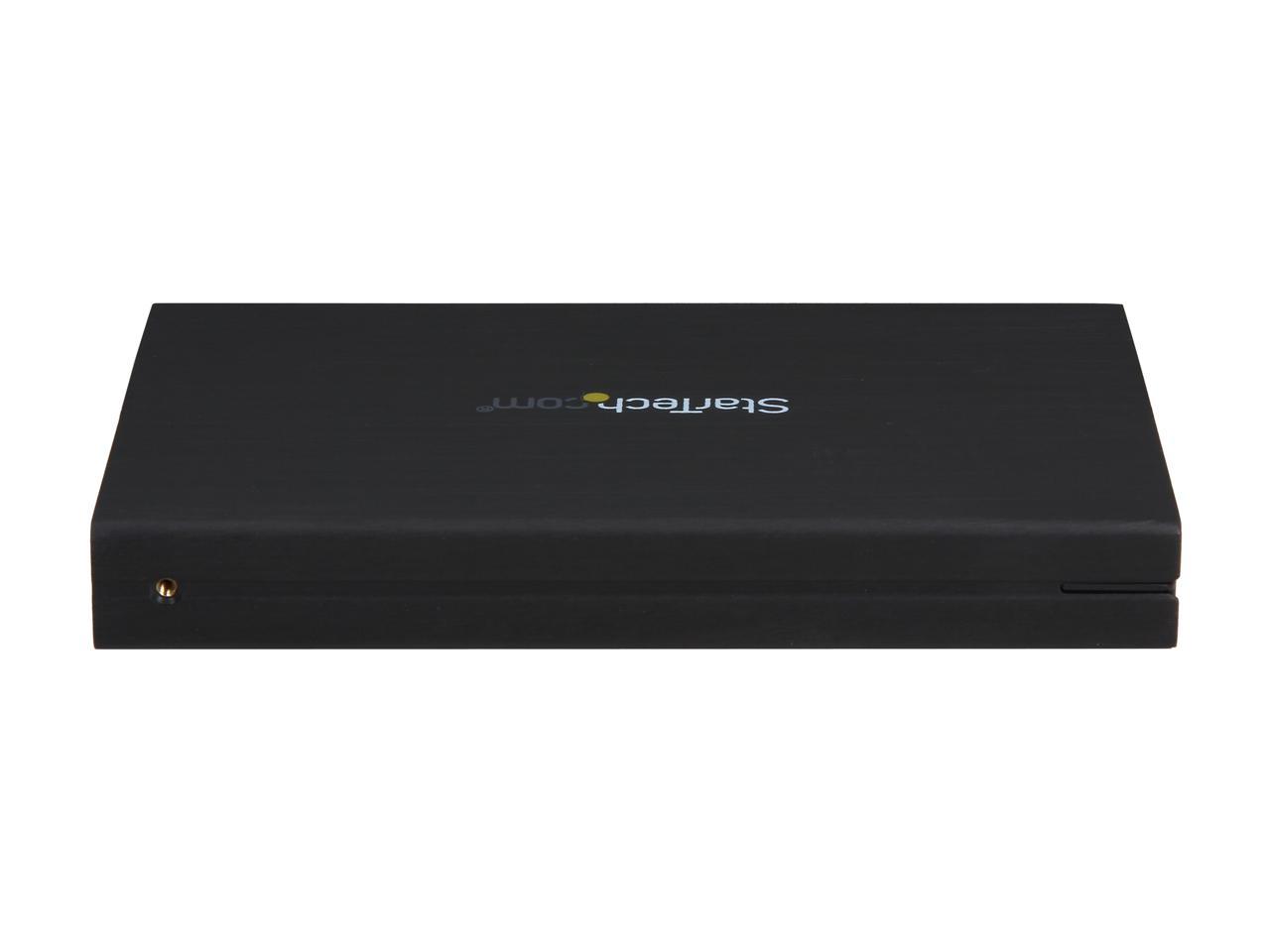 StarTech.com S2510BMU33 Aluminum / Plastic 2.5" Black SATA III External Hard Drive Enclosure with UASP