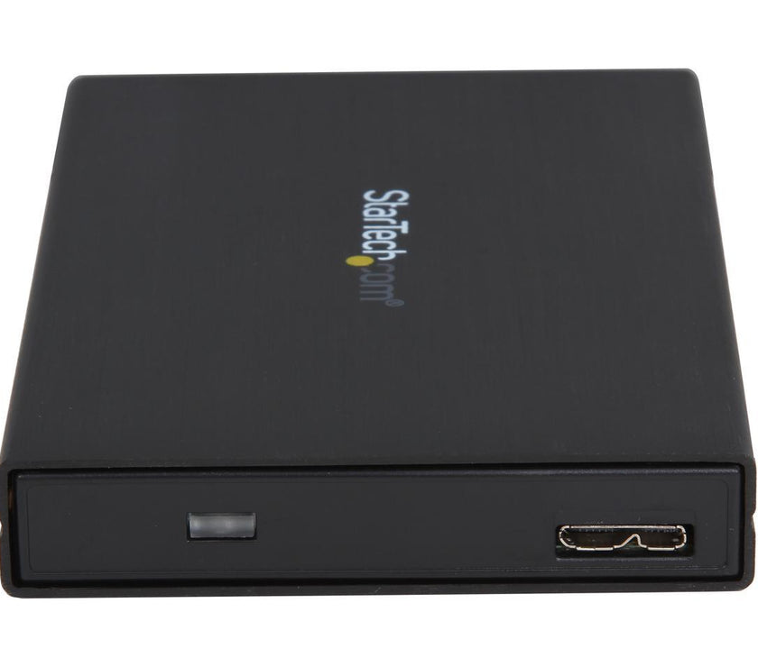 StarTech.com S2510BMU33 Aluminum / Plastic 2.5" Black SATA III External Hard Drive Enclosure with UASP