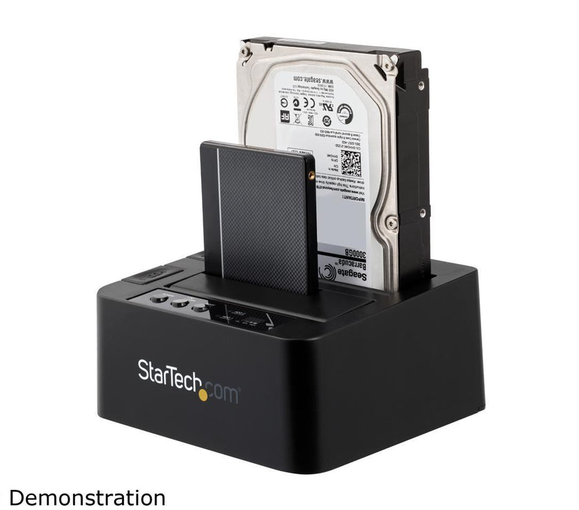 StarTech.com SDOCK2U33RE USB 3.0 / eSATA 2.5/3.5" SATA HDD/SSD Duplicator Dock – Standalone Hard Drive Cloner – SATA 6Gbps for fast-speed duplication