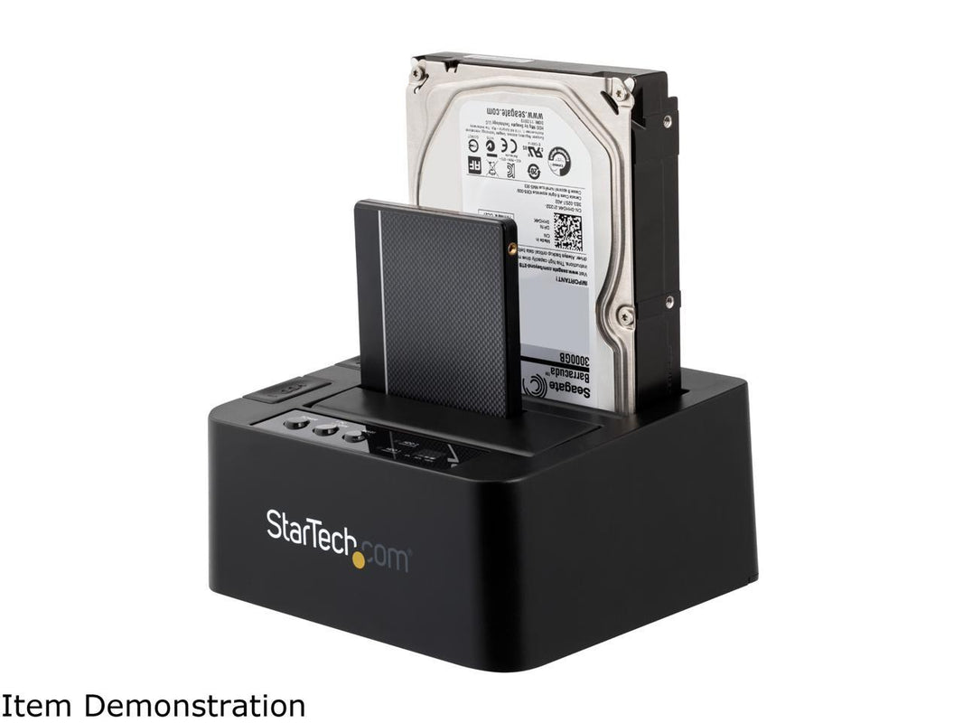 StarTech.com SDOCK2U33RE USB 3.0 / eSATA 2.5/3.5" SATA HDD/SSD Duplicator Dock – Standalone Hard Drive Cloner – SATA 6Gbps for fast-speed duplication