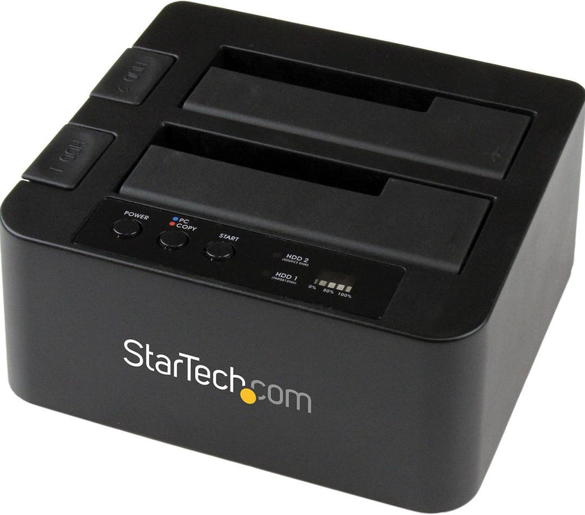 StarTech.com SDOCK2U33RE USB 3.0 / eSATA 2.5/3.5" SATA HDD/SSD Duplicator Dock – Standalone Hard Drive Cloner – SATA 6Gbps for fast-speed duplication