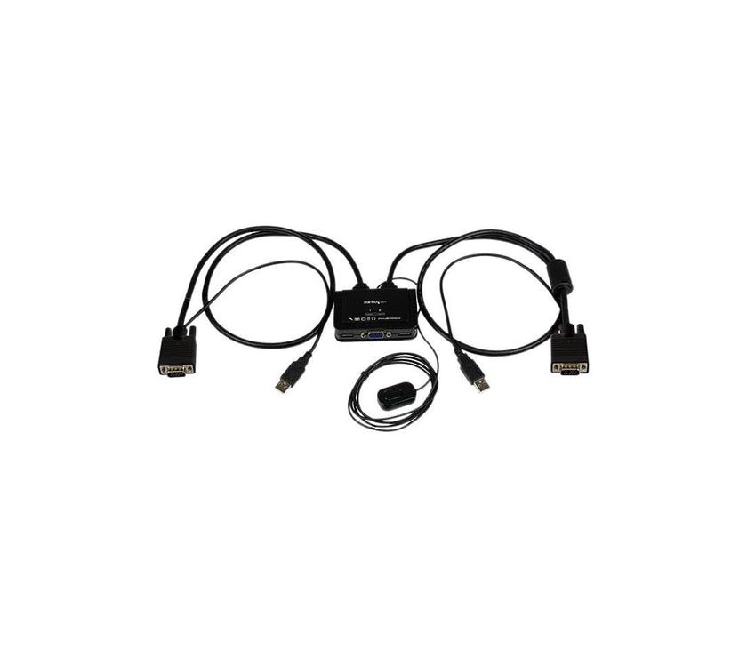 StarTech.com 2 Port USB VGA Cable KVM Switch - USB Powered with Remote Switch