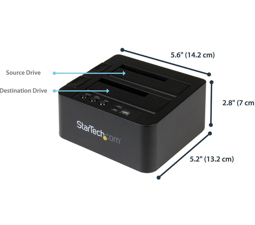 StarTech.com SDOCK2U313R USB 3.1 (10Gbps) Standalone Duplicator Dock for 2.5" & 3.5" SATA SSD / HDD - with Fast-Speed Duplication up to 28GB/min