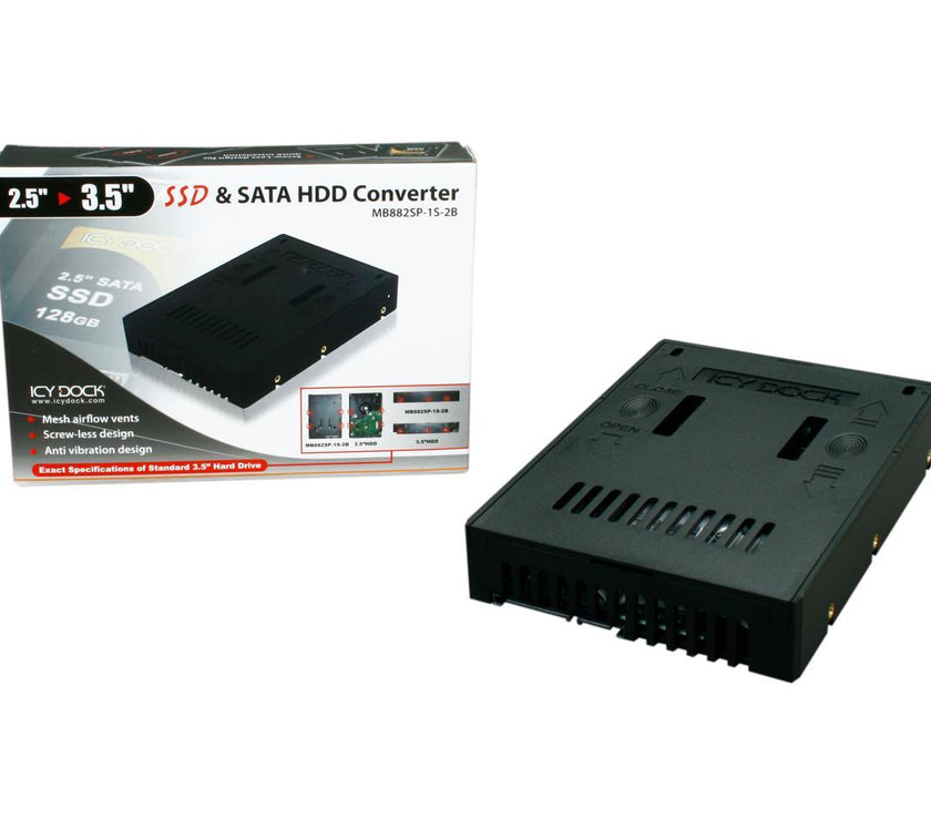 Icy Dock MB882SP-1S-2B | 2.5" to 3.5" SAS / SATA HDD & SSD Converter / Mount / Kit / Adapter | EZConvert