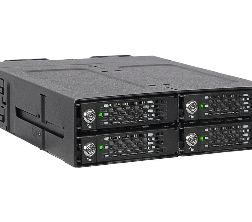 ICY DOCK ToughArmor MB720M2K-B Full Metal 4 Bay M.2 NVMe SSD Mobile Rack for External 5.25" Drive Bay