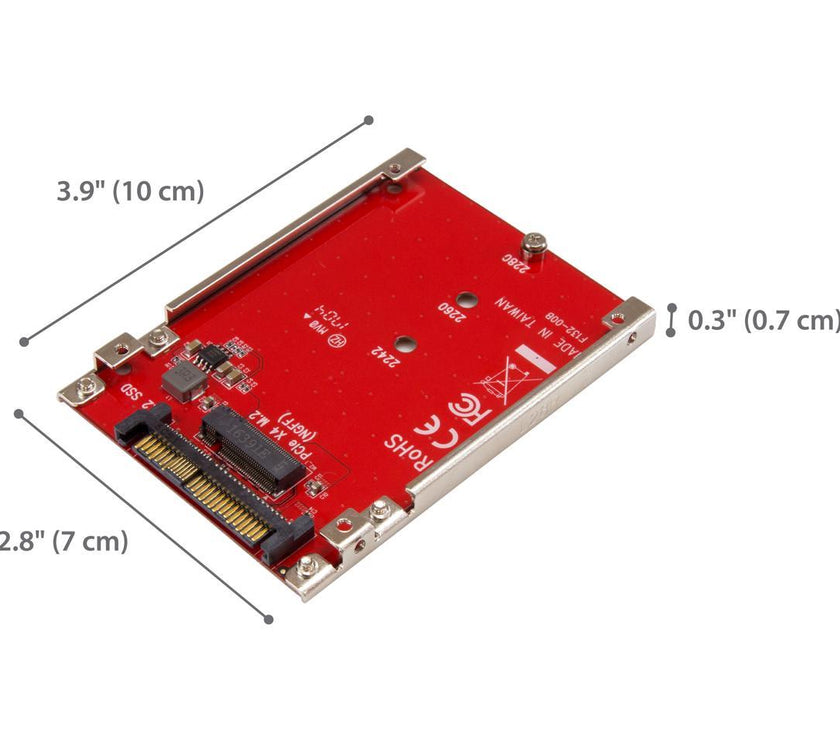 StarTech U2M2E125 M.2 to U.2 Adapter - for 1 x M.2 NVMe SSD - U.2 (SFF-8639) Host Interface - SSD M.2 - NVME M.2 SSD - M.2 PCIe SSD - M.2 Drive