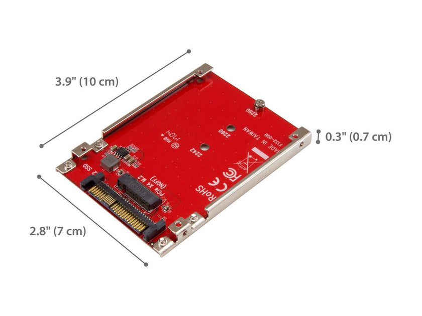 StarTech U2M2E125 M.2 to U.2 Adapter - for 1 x M.2 NVMe SSD - U.2 (SFF-8639) Host Interface - SSD M.2 - NVME M.2 SSD - M.2 PCIe SSD - M.2 Drive