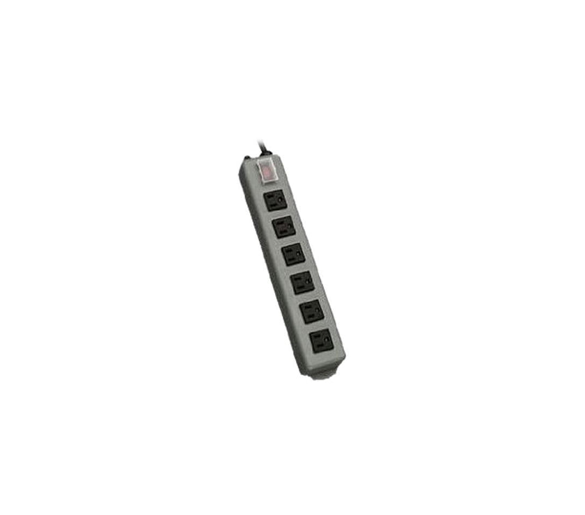 TRIPP LITE UL24RA-15 Outlet Strip,15A,6 Outlet,15 ft,Gray