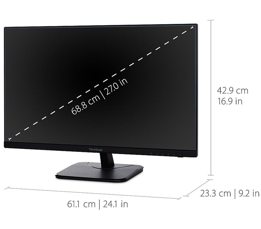 ViewSonic VA2756-MHD 27" Full HD 1920 x 1080 VGA HDMI DisplayPort Built-in Speakers SuperClear Backlit LED IPS Monitor