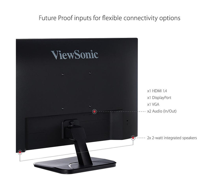 ViewSonic VA2756-MHD 27" Full HD 1920 x 1080 VGA HDMI DisplayPort Built-in Speakers SuperClear Backlit LED IPS Monitor