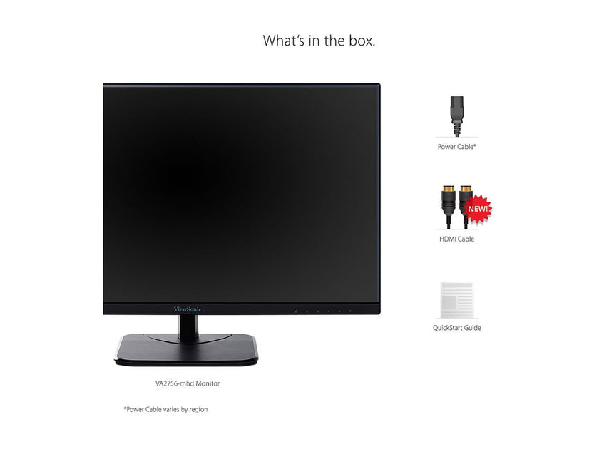 ViewSonic VA2756-MHD 27" Full HD 1920 x 1080 VGA HDMI DisplayPort Built-in Speakers SuperClear Backlit LED IPS Monitor