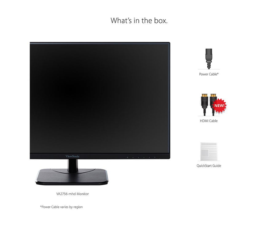 ViewSonic VA2756-MHD 27" Full HD 1920 x 1080 VGA HDMI DisplayPort Built-in Speakers SuperClear Backlit LED IPS Monitor